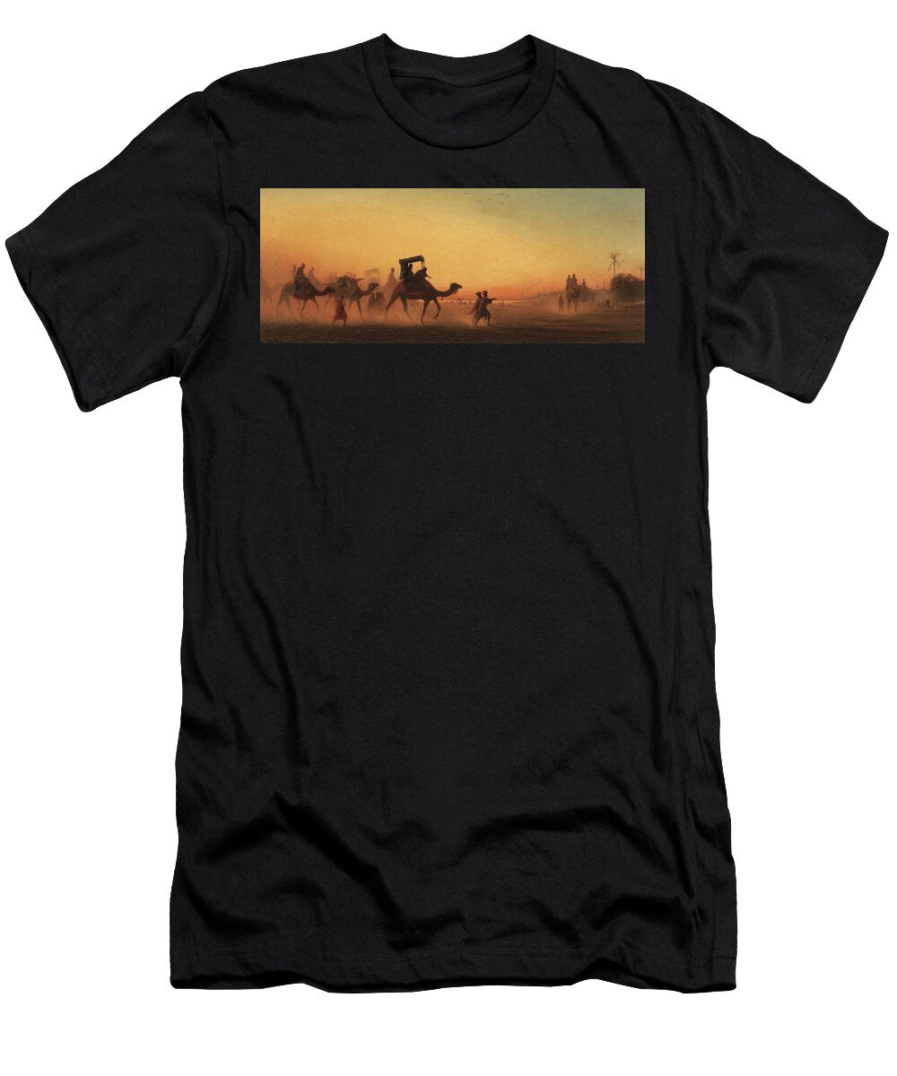 1 Caravane Au Coucher Du Soleil Charles Theodore Frere T-Shirt