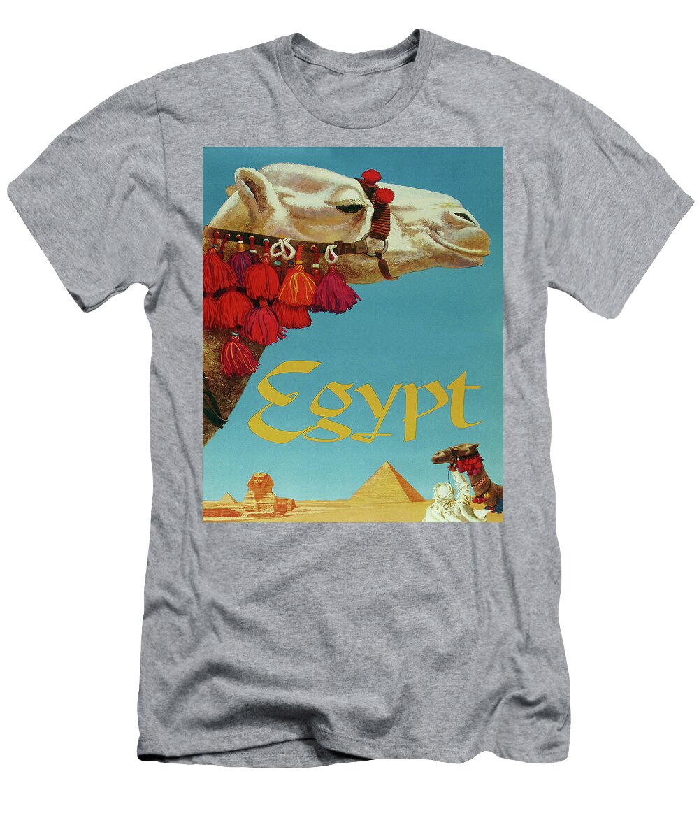 Egypt Camel Head Over Blue Sky Long Shot T-Shirt