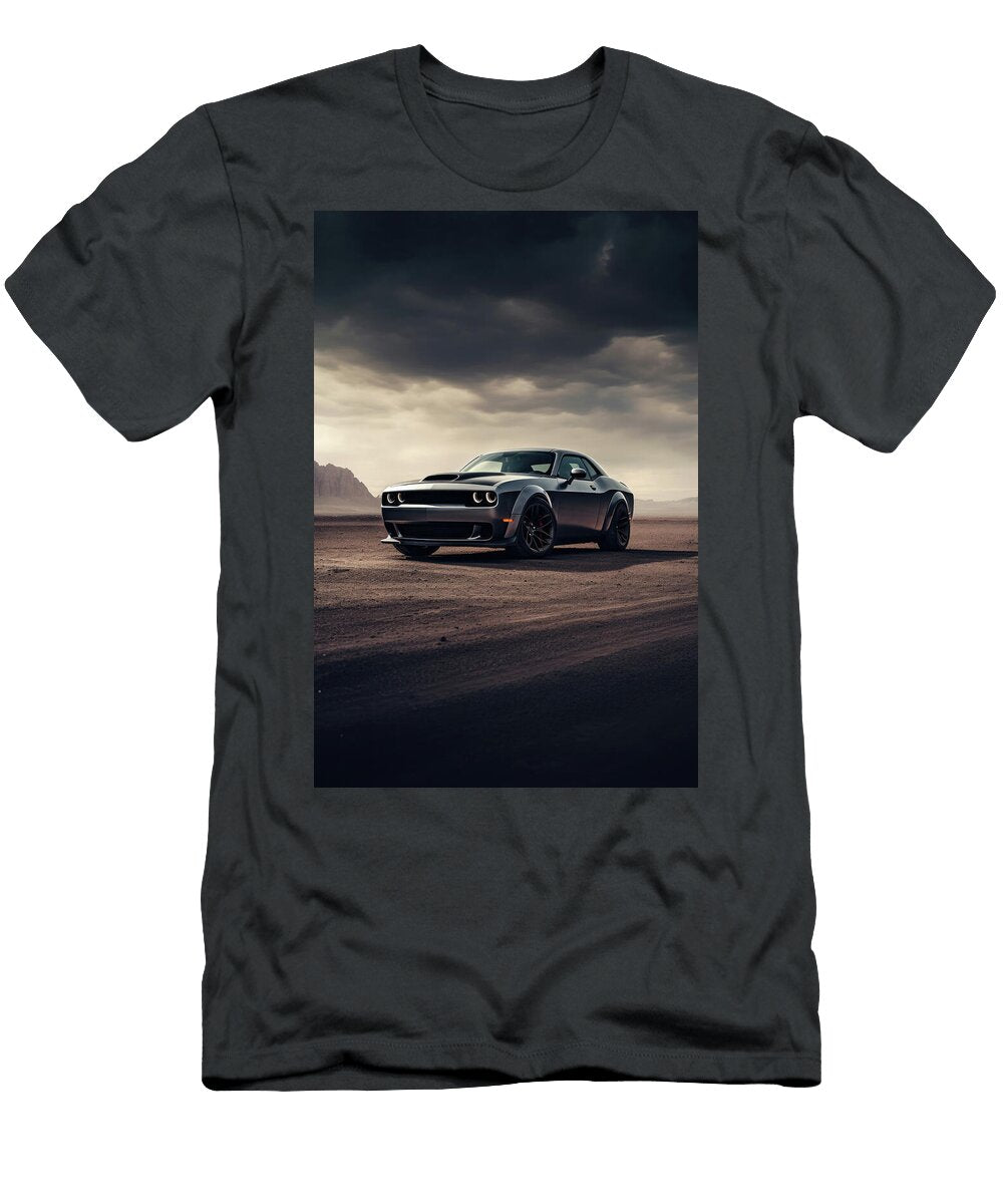 The Mighty Beast Rests Classic Muscle Car on Dusty Trail Boyan Dimitrov T-Shirt